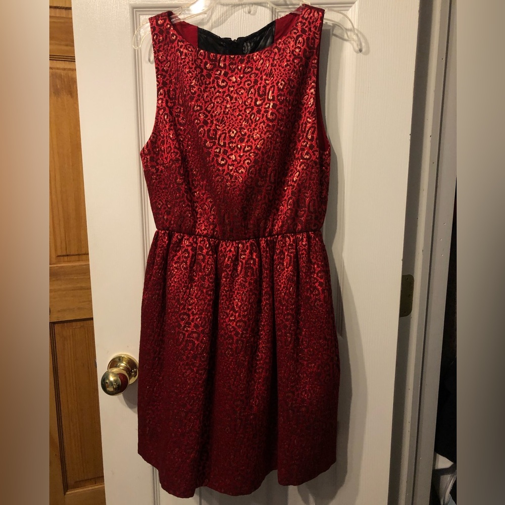 Red Cheetah Alice and Olivia mini dress